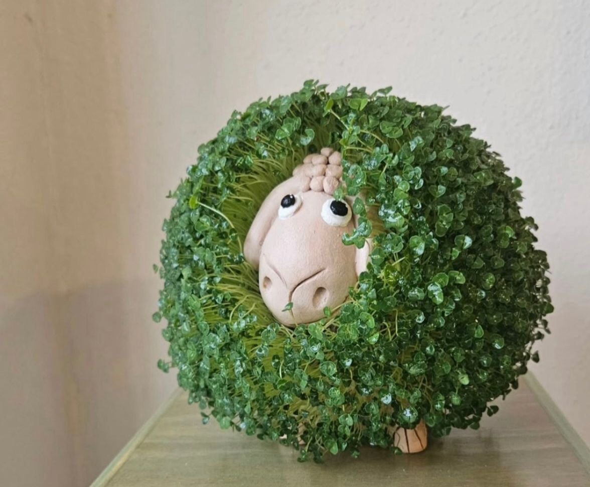 Handmade Ceramic Chia Sheep Planter